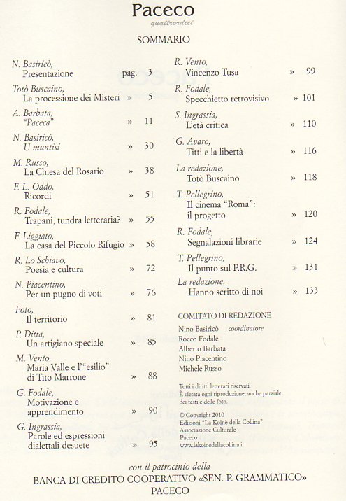 Paceco 15, sommario
